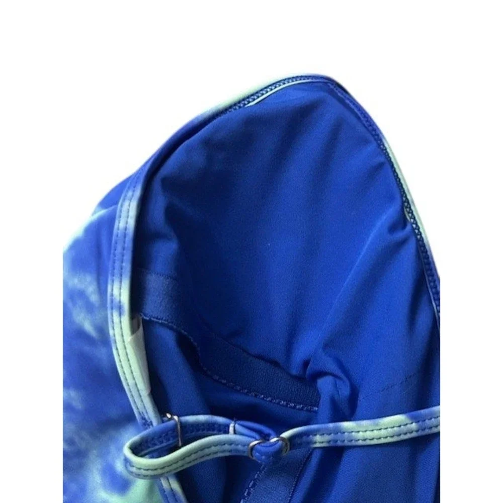 H2OH! Colours Womens S Blue Aqua High Cut One Piece Swimsuit Bathing Suit Beachy